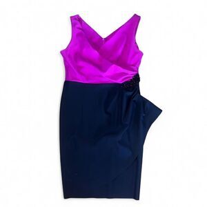 Alex Evenings Women's Black and Pink Cocktail Gala Formal Dress SZ 12